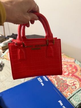 Kurt Geiger Red Croc-Embossed Mini Top-Handle Bag
